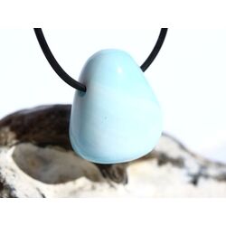 Hemimorphit t�rkisblau Trommelstein / Schmuckstein gebohrt - AA-Sonderqualit�t - ca. 2,8 cm x 2,3 cm x 1,7 cm