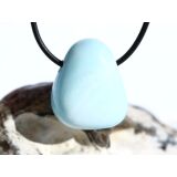Hemimorphit türkisblau Trommelstein / Schmuckstein gebohrt - AA-Sonderqualität - ca. 2,8 cm x 2,3 cm x 1,7 cm