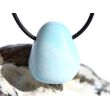Hemimorphit türkisblau Trommelstein / Schmuckstein gebohrt - AA-Sonderqualität - ca. 2,8 cm x 2,3 cm x 1,7 cm