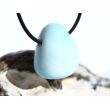 Hemimorphit türkisblau Trommelstein / Schmuckstein gebohrt - AA-Sonderqualität - ca. 2,8 cm x 2,3 cm x 1,7 cm