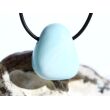 Hemimorphit türkisblau Trommelstein / Schmuckstein gebohrt - AA-Sonderqualität - ca. 2,8 cm x 2,3 cm x 1,7 cm