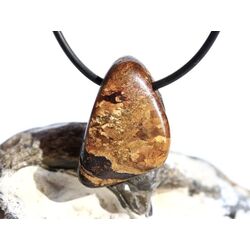 Bronzit Trommelstein / Schmuckstein gebohrt - ca. 3 cm x 1,9 cm x 1 cm