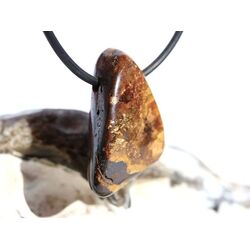 Bronzit Trommelstein / Schmuckstein gebohrt - ca. 3 cm x 1,9 cm x 1 cm