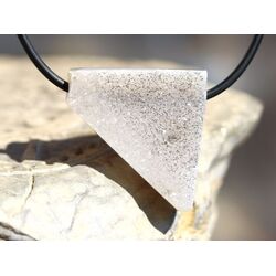 Chalcedon wei� Schmuckstein / Scheibenstein gebohrt -...