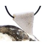 Chalcedon weiß Schmuckstein / Scheibenstein gebohrt - Handarbeit - Sonderqualität - ca. 2,8 cm x 2,7 cm x 0,9 cm