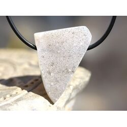 Chalcedon wei� Schmuckstein / Scheibenstein gebohrt -...