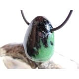 Rubin-Zoisit (Anyolith) Trommelstein gebohrt - ca. 2,8 cm...