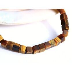 Tigerauge Armband W�rfel - Sonderqualit�t - ca. 5 mm - ca. 22 cm
