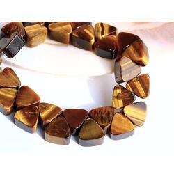 Tigerauge Armband Dreiecke Schmucksteine / Scheibensteine - Sonderqualit�t - ca. 11 - 12 mm - ca. 22 cm