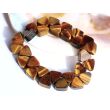 Tigerauge Armband Dreiecke Schmucksteine / Scheibensteine - Sonderqualität - ca. 11 - 12 mm - ca. 22 cm