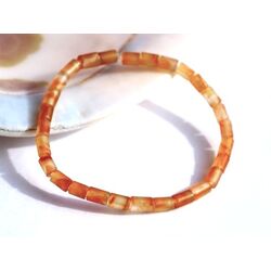 Karneol Armband orange (gebr.) Zylinder 4 mm (Carneol) -...