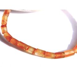 Karneol Armband orange (gebr.) Zylinder 4 mm (Carneol) - Sonderqualit�t - ca. 18 cm