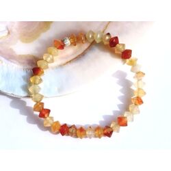 Karneol Armband bunt (gebr.) Buttons 7,4 x 5 mm und...