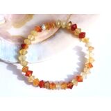 Karneol Armband bunt (gebr.) Buttons 7,4 x 5 mm und...