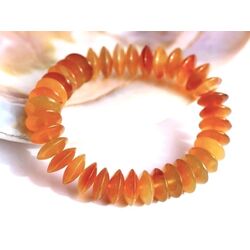 Karneol Armband orange (gebr.) Buttons 12 x 4,5 mm...