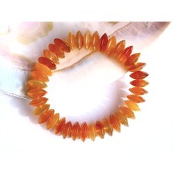Karneol Armband orange (gebr.) Buttons 12 x 4,5 mm (Carneol) - Sonderqualit�t - ca. 17 cm