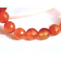 Karneol Armband orange (gebr.) Kugeln 10 mm facettiert (Carneol) - Sonderqualit�t - ca. 18 cm