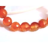 Karneol Armband orange (gebr.) Kugeln 10 mm facettiert (Carneol) - Sonderqualität - ca. 18 cm