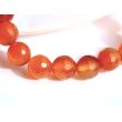 Karneol Armband orange (gebr.) Kugeln 10 mm facettiert (Carneol) - Sonderqualität - ca. 18 cm