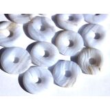 Chalcedon blau gebändert Donut 20-22 mm (2-4,5 mm stark) - Rarität -