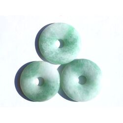 Jadeit (Burma Jade) gr�n Donut 27-30 mm (3,3-5,7 mm stark) - Sonderqualit�t - Rarit�t - Handarbeit -