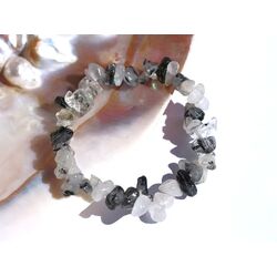 Turmalinquarz Splitterarmband - ca. 5 - 10 mm - ca. 18 cm