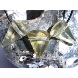 Limonen Citrin (Limoncitrin / Limonenquarz) Schmuckstein facettiert gebohrt - Sonderqualität - Handarbeit - ca. 2,5 - 3 cm / ca. 5-7g/St