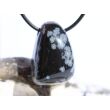 Schneeflockenobsidian Schmuckstein / Trommelstein gebohrt - Sonderqualität - ca. 2,8 cm x 1,9 cm x 1,6 cm