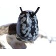Schneeflockenobsidian Schmuckstein / Trommelstein gebohrt - Sonderqualität - ca. 2,8 cm x 1,9 cm x 1,6 cm