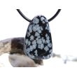 Schneeflockenobsidian Schmuckstein / Trommelstein gebohrt - Sonderqualität - ca. 2,8 cm x 1,9 cm x 1,6 cm