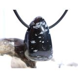 Schneeflockenobsidian Schmuckstein / Trommelstein gebohrt...