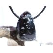 Schneeflockenobsidian Schmuckstein / Trommelstein gebohrt - Sonderqualität - ca. 2,8 cm x 1,7 cm x 1,4 cm