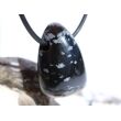 Schneeflockenobsidian Schmuckstein / Trommelstein gebohrt - Sonderqualität - ca. 2,8 cm x 1,7 cm x 1,4 cm