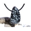 Schneeflockenobsidian Schmuckstein / Trommelstein gebohrt - Sonderqualität - ca. 2,8 cm x 1,7 cm x 1,4 cm