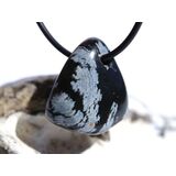 Schneeflockenobsidian Schmuckstein / Trommelstein gebohrt...