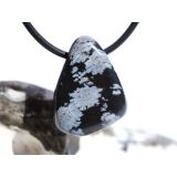 Schneeflockenobsidian Schmuckstein / Trommelstein gebohrt - Sonderqualität - ca. 2,5 cm x 1,9 cm x 1,8 cm