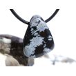 Schneeflockenobsidian Schmuckstein / Trommelstein gebohrt - Sonderqualität - ca. 2,5 cm x 1,9 cm x 1,8 cm