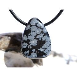 Schneeflockenobsidian Schmuckstein / Trommelstein gebohrt - Sonderqualit�t - ca. 2,3 cm x 1,7 cm x 1,5 cm
