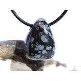 Schneeflockenobsidian Schmuckstein / Trommelstein gebohrt...
