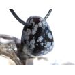 Schneeflockenobsidian Schmuckstein / Trommelstein gebohrt - Sonderqualität - ca. 2,3 cm x 1,7 cm x 1,5 cm