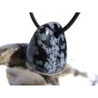 Schneeflockenobsidian Schmuckstein / Trommelstein gebohrt - Sonderqualität - ca. 2,3 cm x 1,7 cm x 1,5 cm