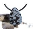 Schneeflockenobsidian Schmuckstein / Trommelstein gebohrt - Sonderqualität - ca. 2,3 cm x 1,7 cm x 1,5 cm