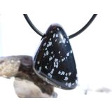 Schneeflockenobsidian Schmuckstein / Trommelstein gebohrt...