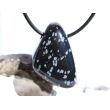 Schneeflockenobsidian Schmuckstein / Trommelstein gebohrt - Sonderqualität - ca. 3 cm x 2,2 cm x 1,5 cm