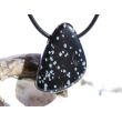 Schneeflockenobsidian Schmuckstein / Trommelstein gebohrt - Sonderqualität - ca. 3 cm x 2,2 cm x 1,5 cm