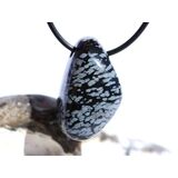 Schneeflockenobsidian Schmuckstein / Trommelstein gebohrt...