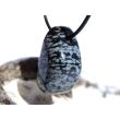 Schneeflockenobsidian Schmuckstein / Trommelstein gebohrt - Sonderqualität - ca. 3 cm x 1,9 cm x 1,6 cm