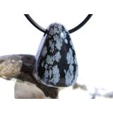 Schneeflockenobsidian Schmuckstein / Trommelstein gebohrt...