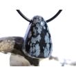 Schneeflockenobsidian Schmuckstein / Trommelstein gebohrt - Sonderqualität - ca. 2,7 cm x 2 cm x 1,5 cm