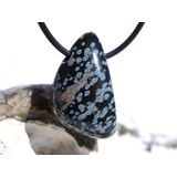 Schneeflockenobsidian Schmuckstein / Trommelstein gebohrt...